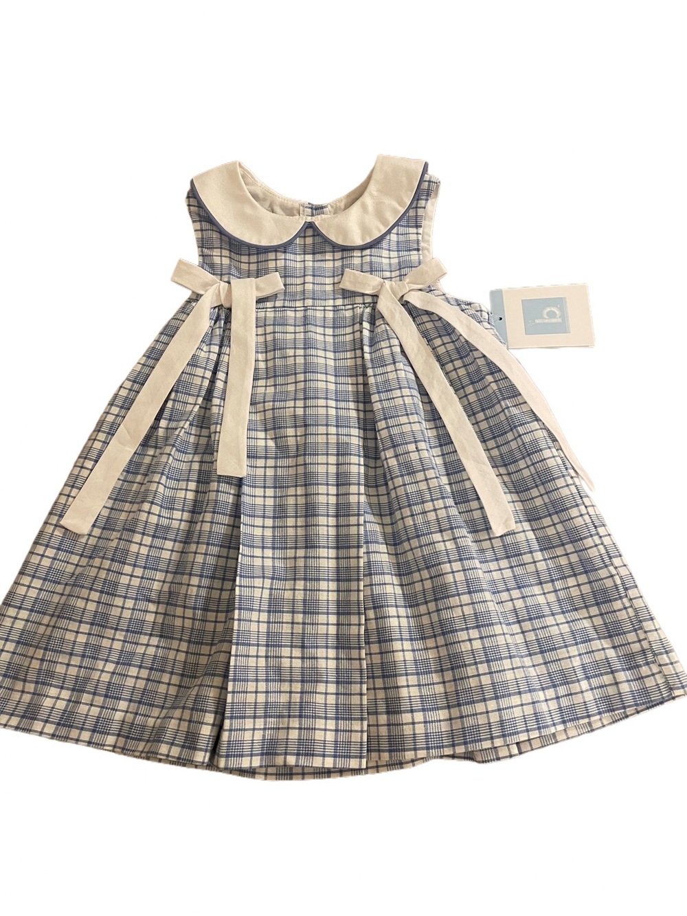 Bella Bliss Blue and Blue & White Plaid Sleeveless Dress NWT 24M